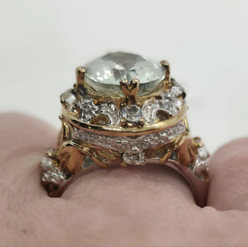 Like New Spectacular Rare Estate Victoria Wieck Genuine Prasiolite Ring - Picture 14 of 15